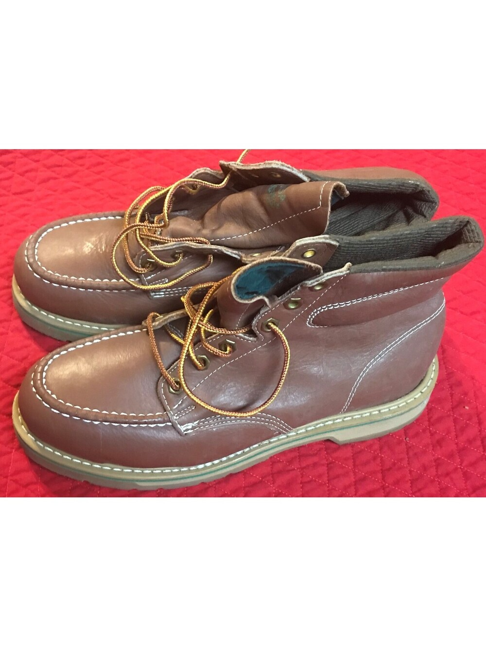 Vintage Hy-Test Foot Rests Brown Men’s US7D Leather USA Steel Toe Safety Boots